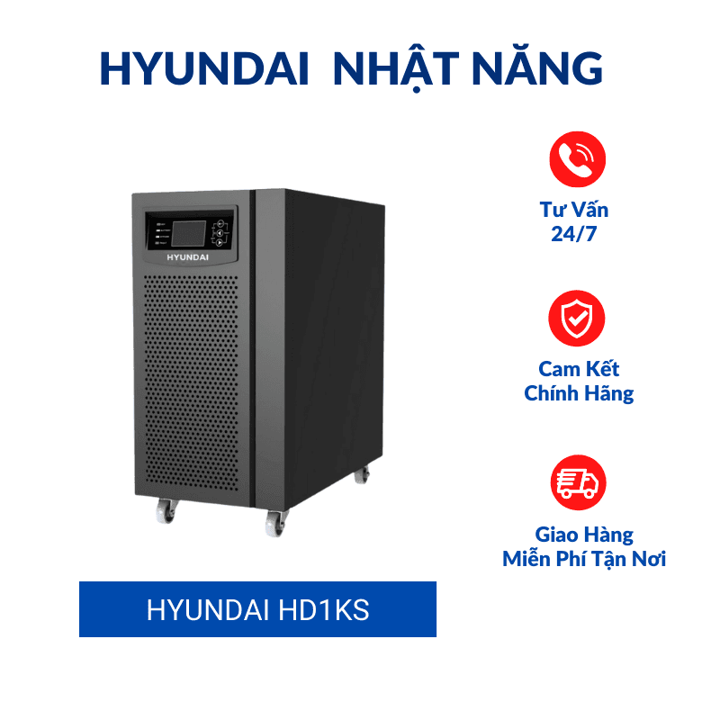 Bộ Lưu điện Online 1KVA, UPS HYUNDAI HD-1KS (Pin Ngoài)