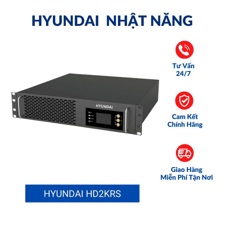 Bộ Lưu điện 2KVA dòng Rack, UPS HYUNDAI HD-2KRS (Pin ngoài)