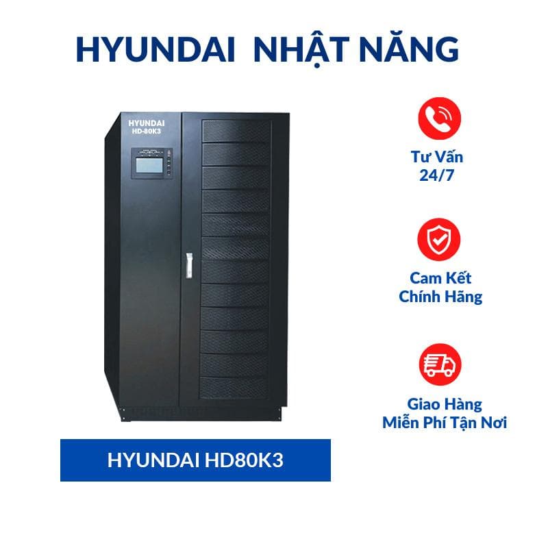 Bộ Lưu Điện UPS Online HYUNDAI HD-80K3 80KVA 3Pha vào 3Pha ra