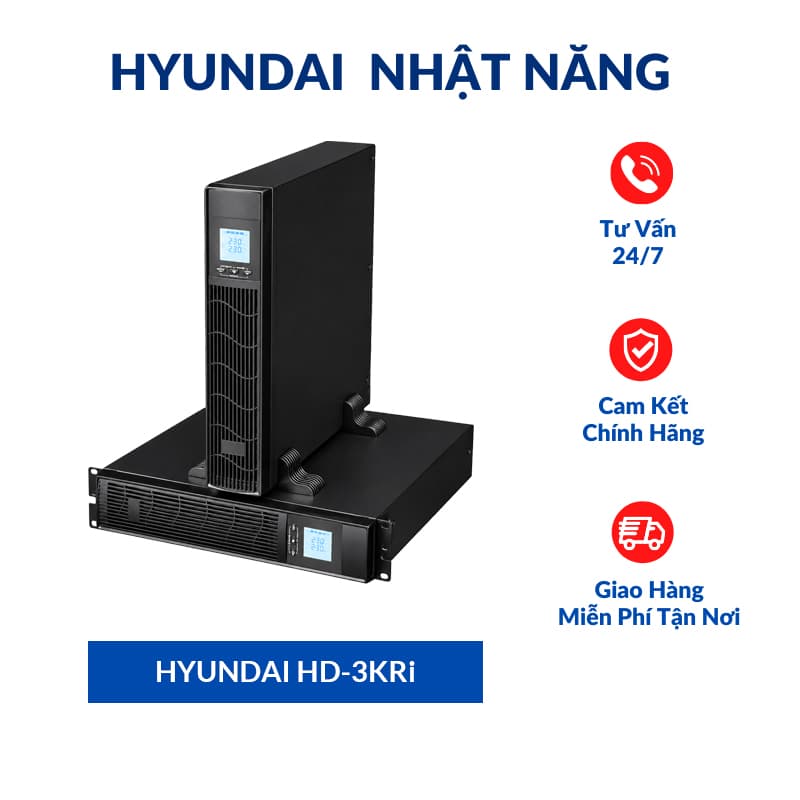 Bộ Lưu điện Rack Online 3KVA, UPS HYUNDAI HD-3KRi