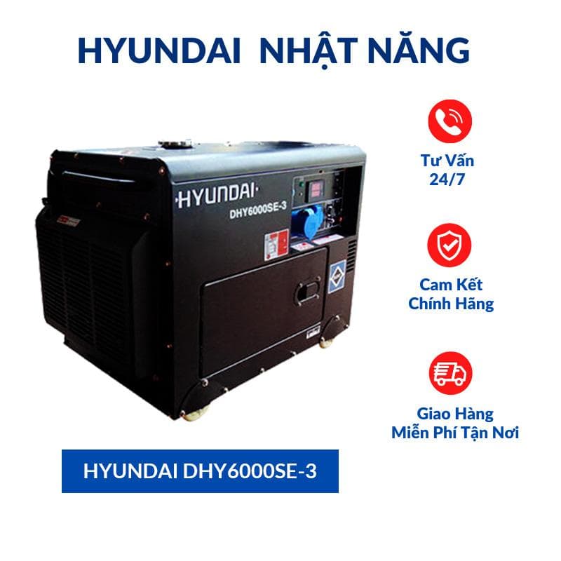 Máy Phát Điện 5KW Chạy Dầu Chống Ồn 3 Pha - Hyundai DHY6000SE_3