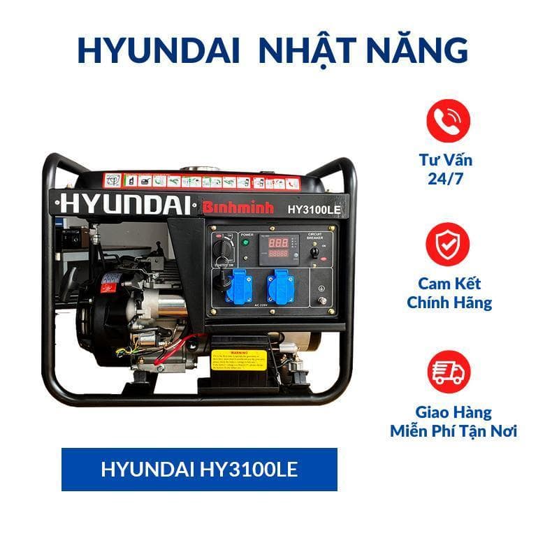 Máy Phát Điện 2.5KW Chạy Xăng - Hyundai HY3100LE